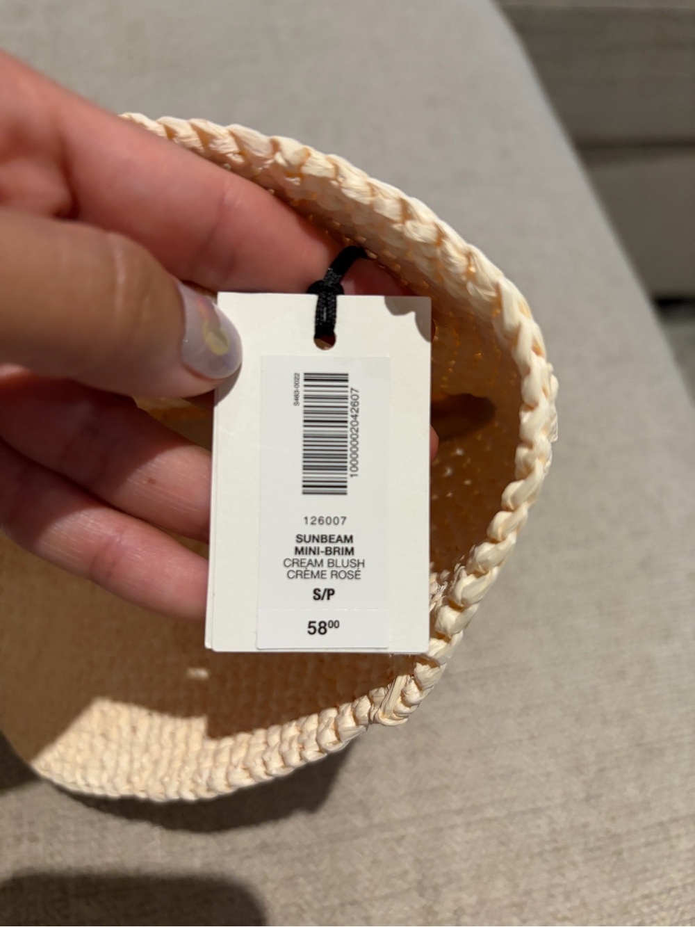 Aritzia Little Moon Straw Bucket Hat - Natural Tan Colour, size SMALL - Picture 4 of 5